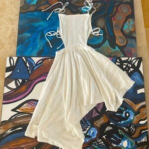 Free People white tie barn dress Size ~ S
